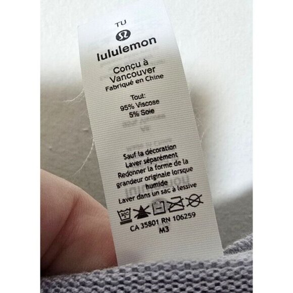 Lululemon Forward Flow Poncho OS Gray Knit Stretch Casual Comfort Silk Blend - Picture 10 of 13
